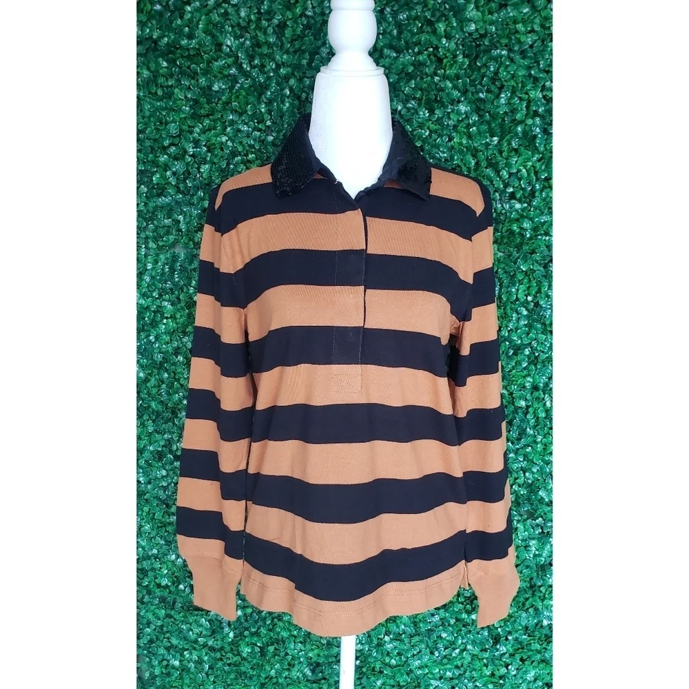 30. J.Crew Striped sequin rugby shirt
